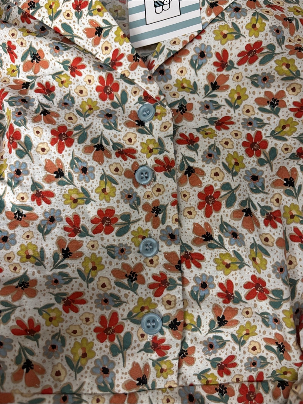 NWT Tulip B Vintage Inspired White Floral Midi Dress Collared V-Neck Pockets - Picture 3 of 6